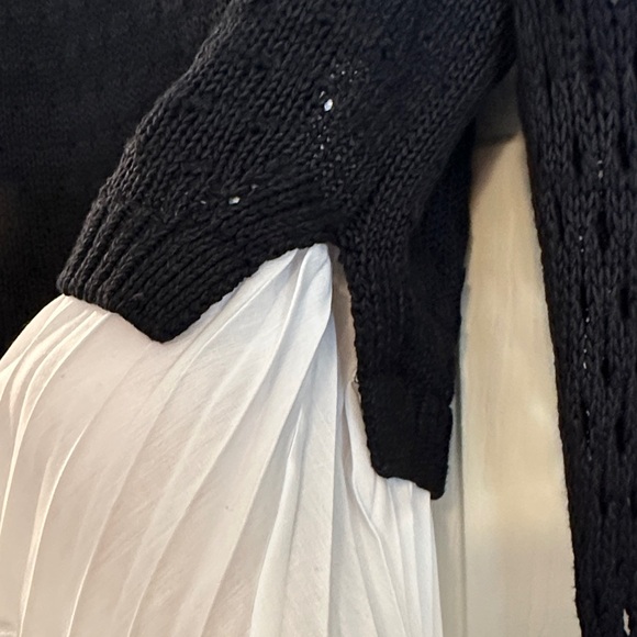 Maeve by Anthropologie black knit sweater with pleated faux shirt, size M - Picture 4 of 4
